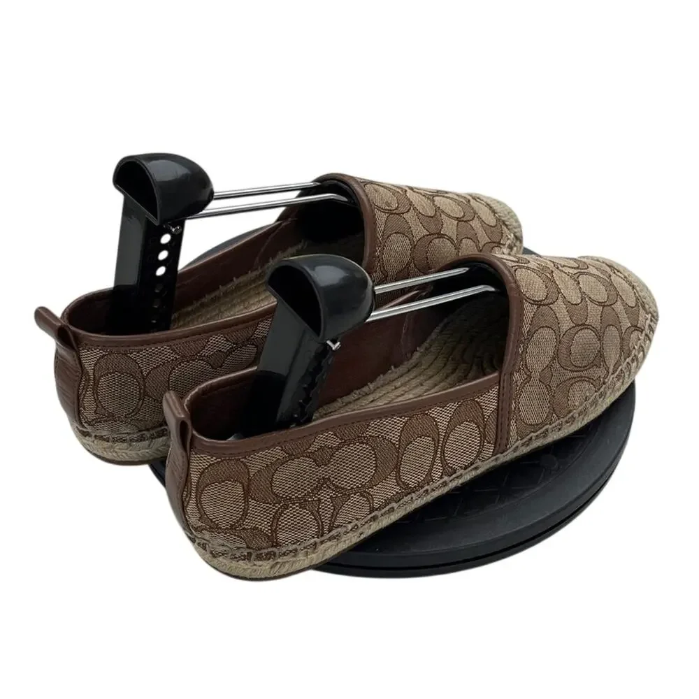 Womens Coach Codi CG629 Jacquard Casual Slip-On Espadrille Shoes SZ 8 Brown